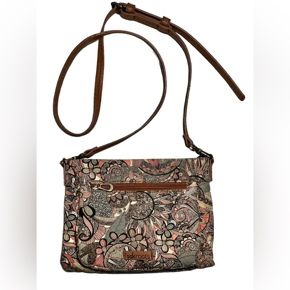 Sakroots Camden Small Crossbody Bag Floral Psychedelic Free Spirit Brown… - Picture 1 of 16
